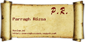 Parragh Rózsa névjegykártya