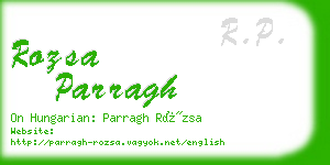 rozsa parragh business card